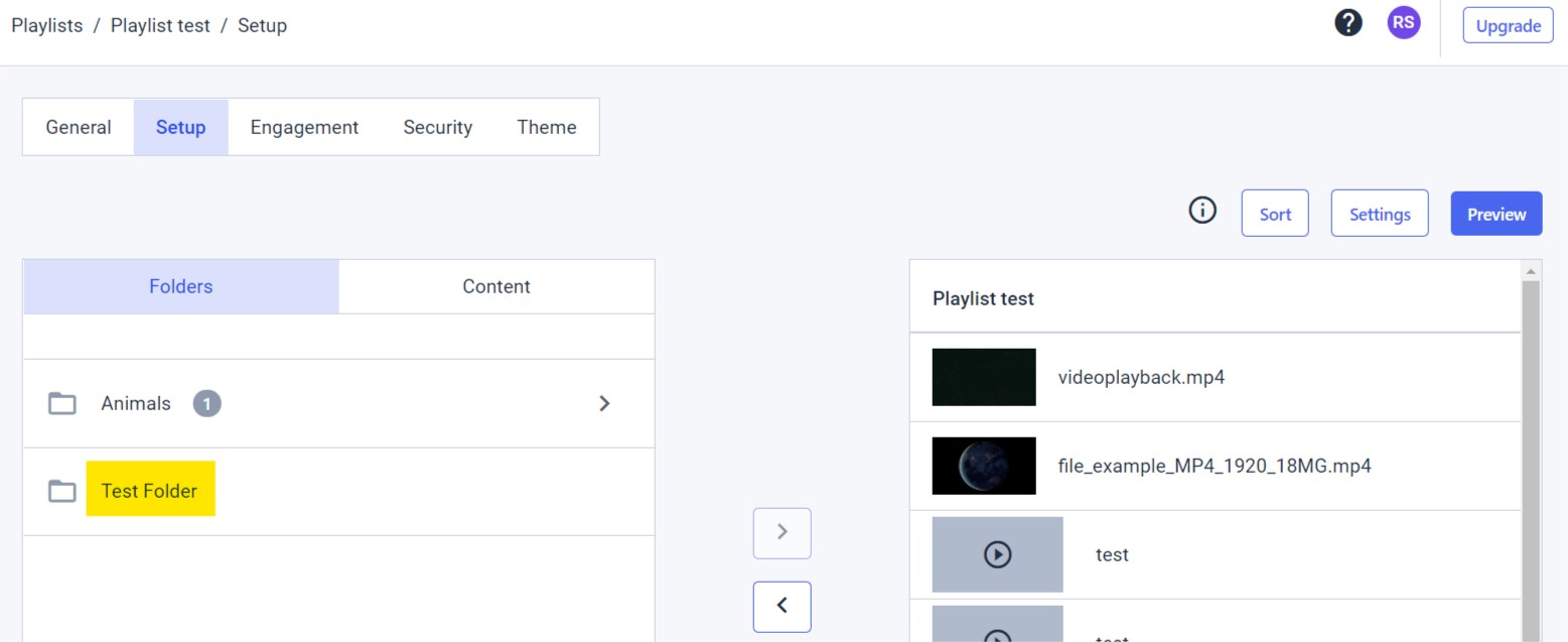 Dacast Create Video Playlists - Test folder