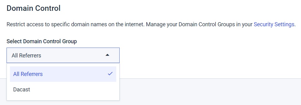 Dacast geo restriction - Domain Control