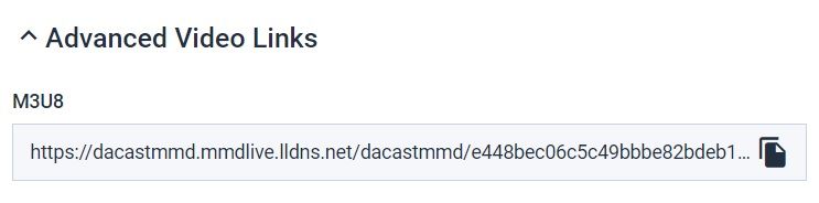 Dacast M3U8 Player Link - Advanced