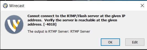 wirecast error wirecast error