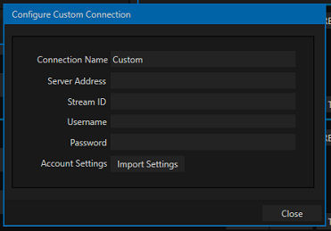 TriCaster Streaming - Configure Custom Connection
