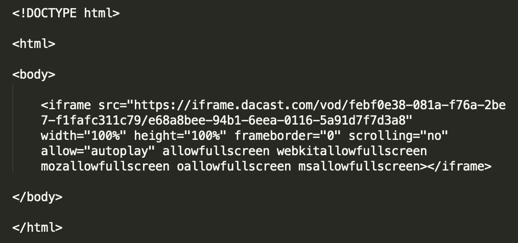 iframe.dacast.com code