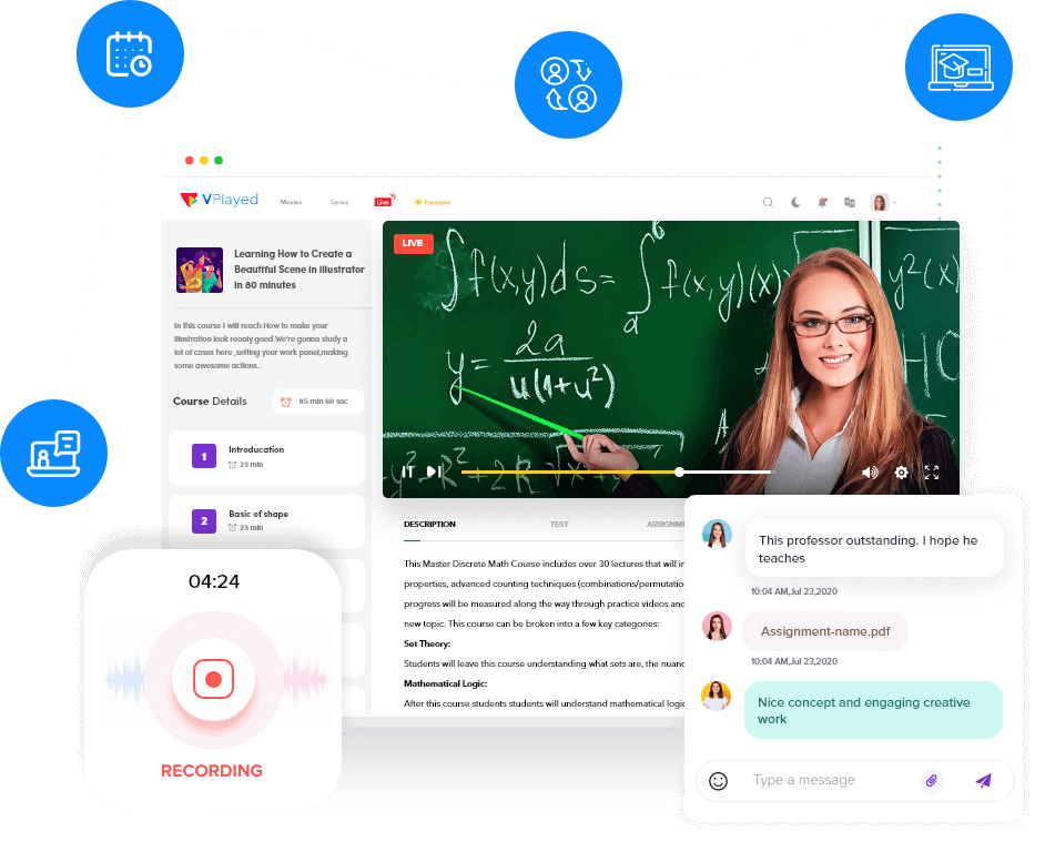 Piattaforma d'aula in live streaming VPlayed