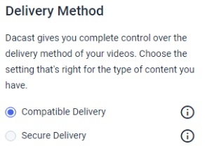 Video Playlist Channel - Edit Channel Theme - Delivery Method