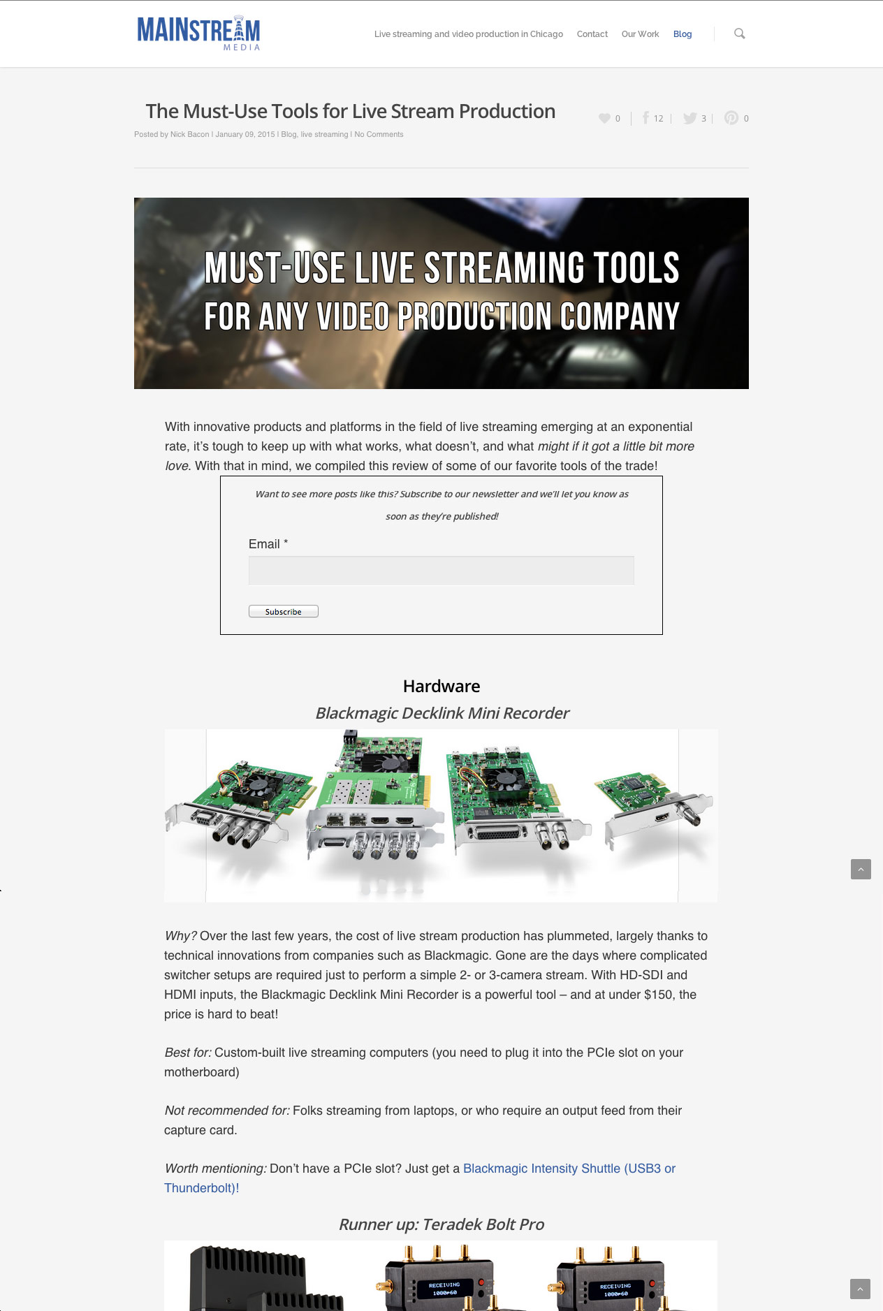Important Tools for Live Streaming Production