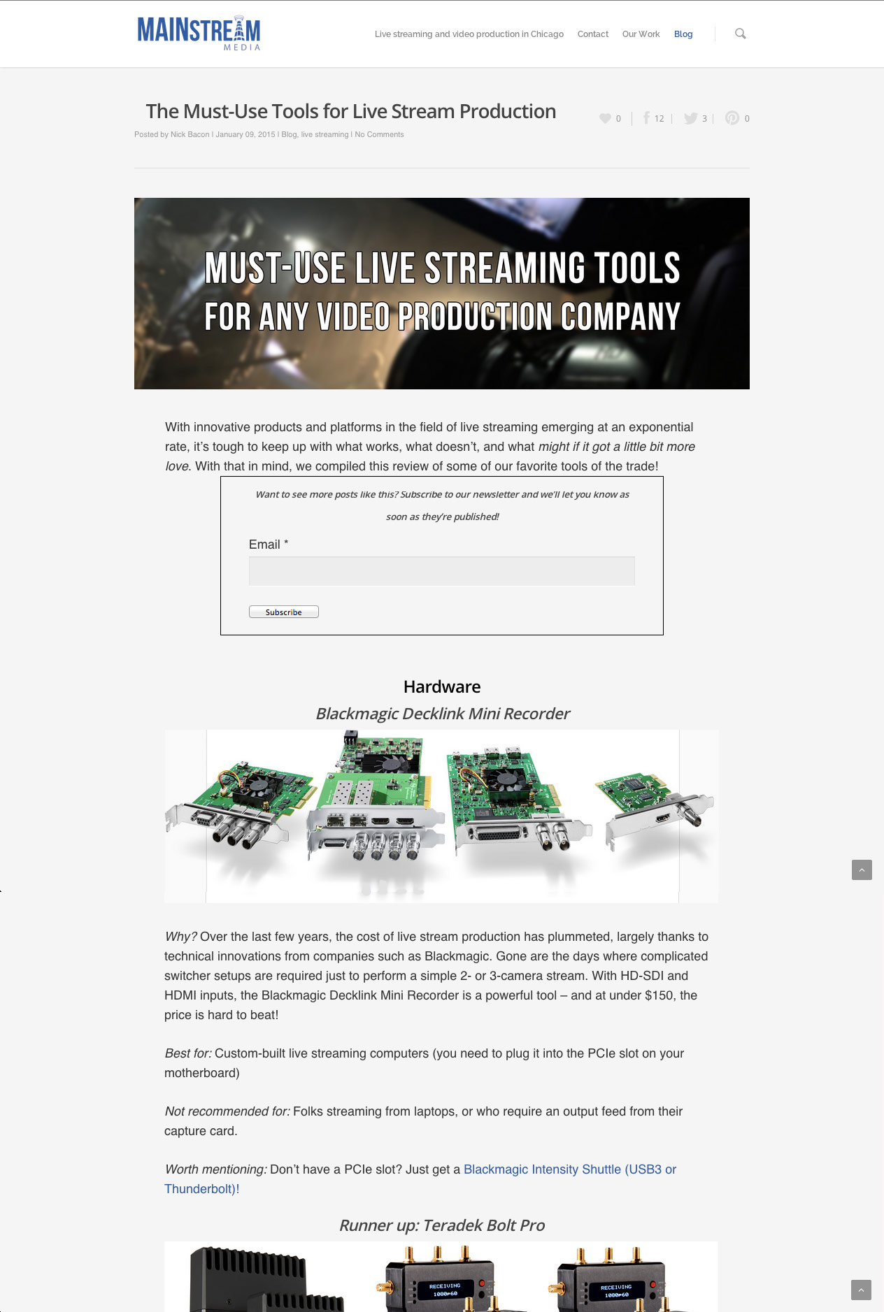 Strumenti importanti per la produzione di live streaming