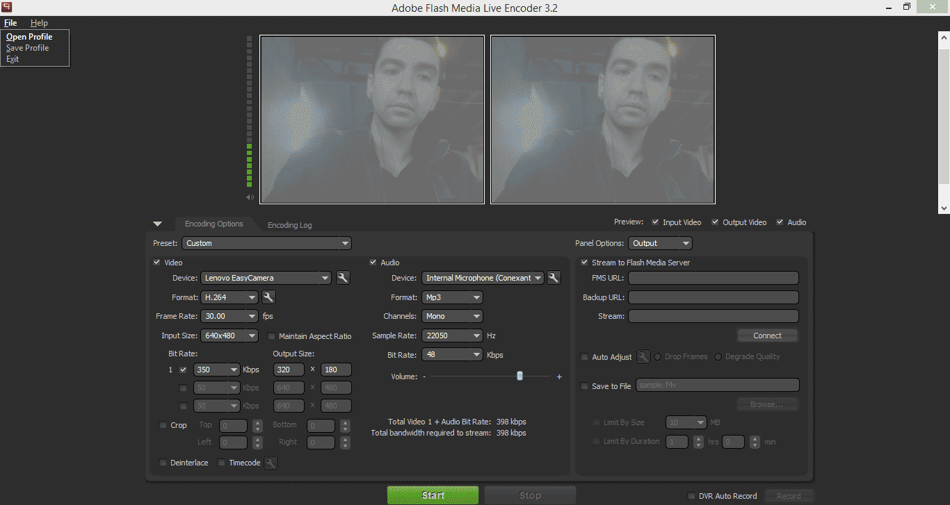 How to use Adobe Flash Media Live Encoder