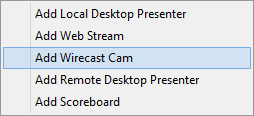 Guida all'applicazione Wirecast Cam