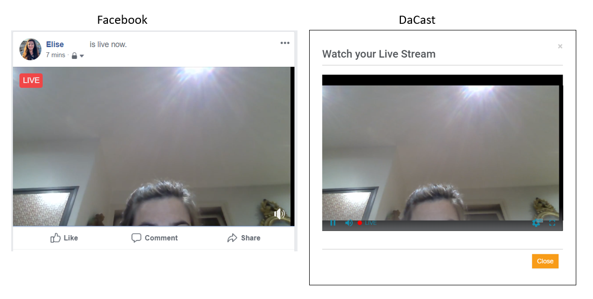 live stream to Facebook