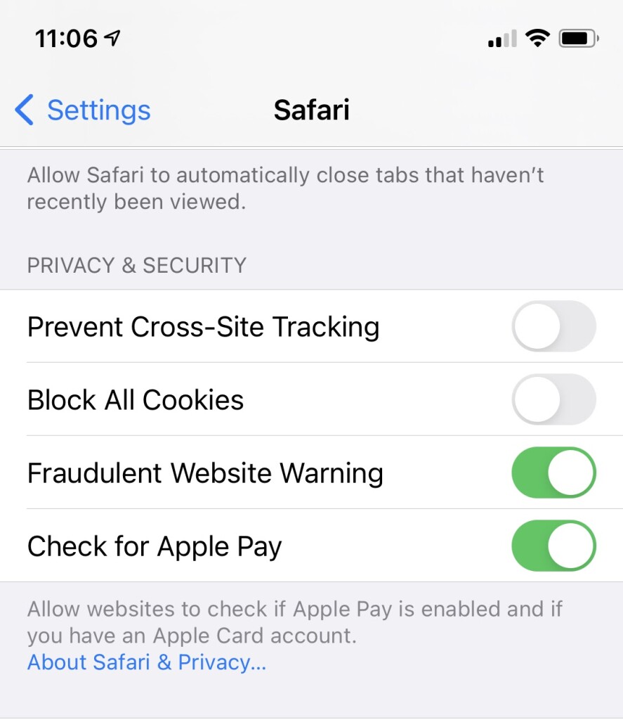 safari ios allow third party cookies