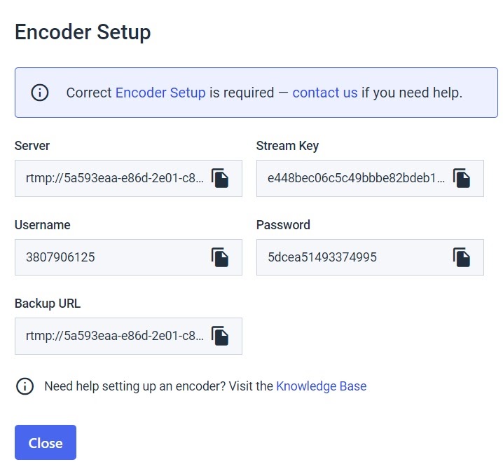 Dacast ManyCam - Configuration de l'encodeur