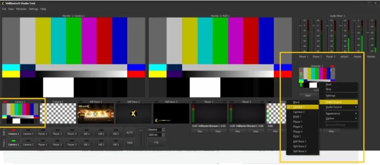 Piattaforma Dacast - Streaming con VidBlasterX - FONTE TELECAMERA