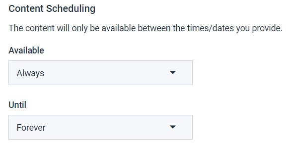 Dacast security preferences - content scheduling