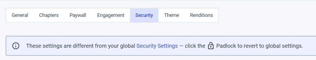 Dacast security preferences - create security settings