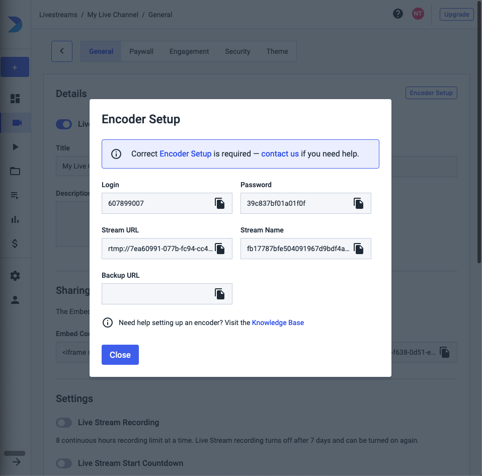 Paramètres du studio OBS Live Streaming - Configuration de l'encodeur