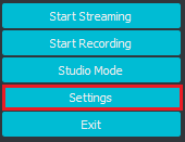 Paramètres du studio OBS - Paramètres de l'application
