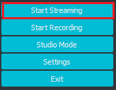 OBS studio settings - start streaming