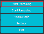 Paramètres du studio OBS - démarrer le streaming