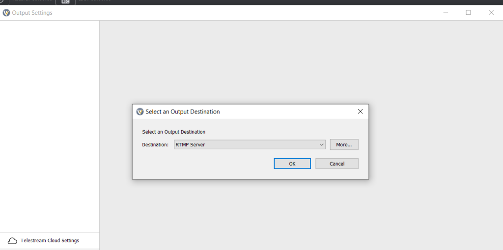 Wirecast Bitrate Settings - RTMP Output Settings Confirm (Paramètres de sortie RTMP)