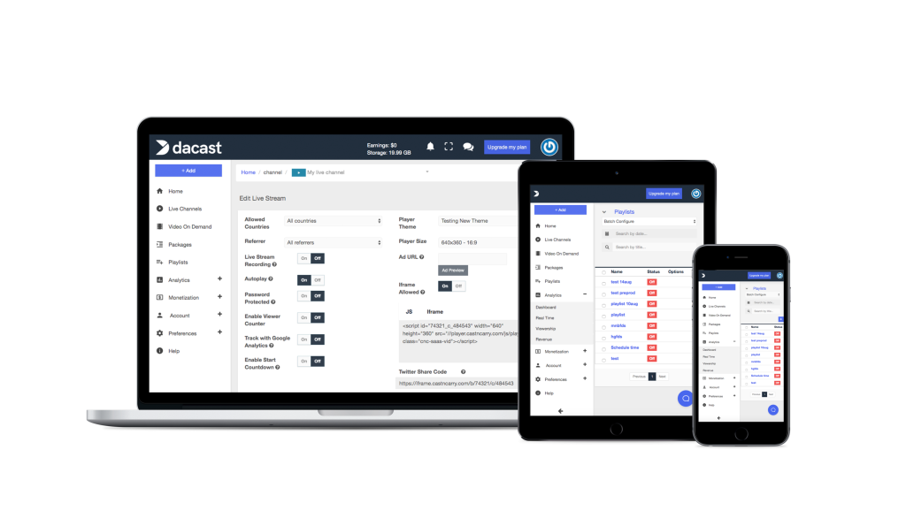 piattaforma di hosting video dacast