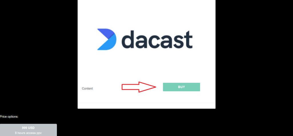 Botão de compra Dacast  