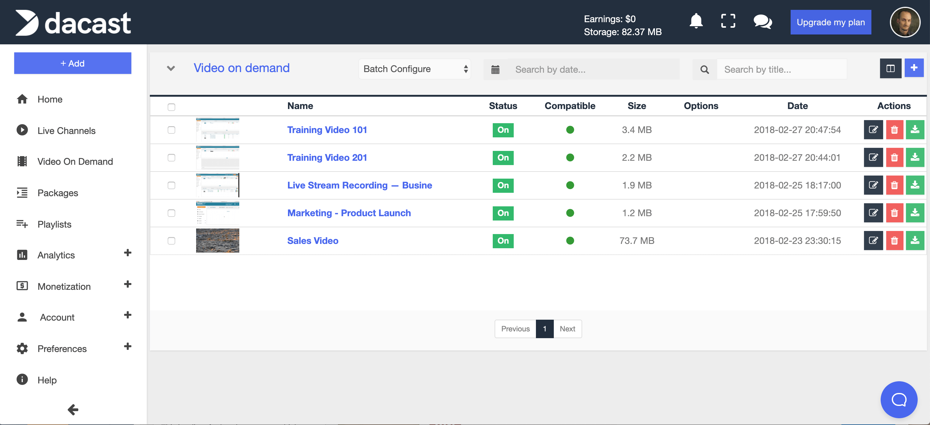 Système de gestion vidéo Dacast