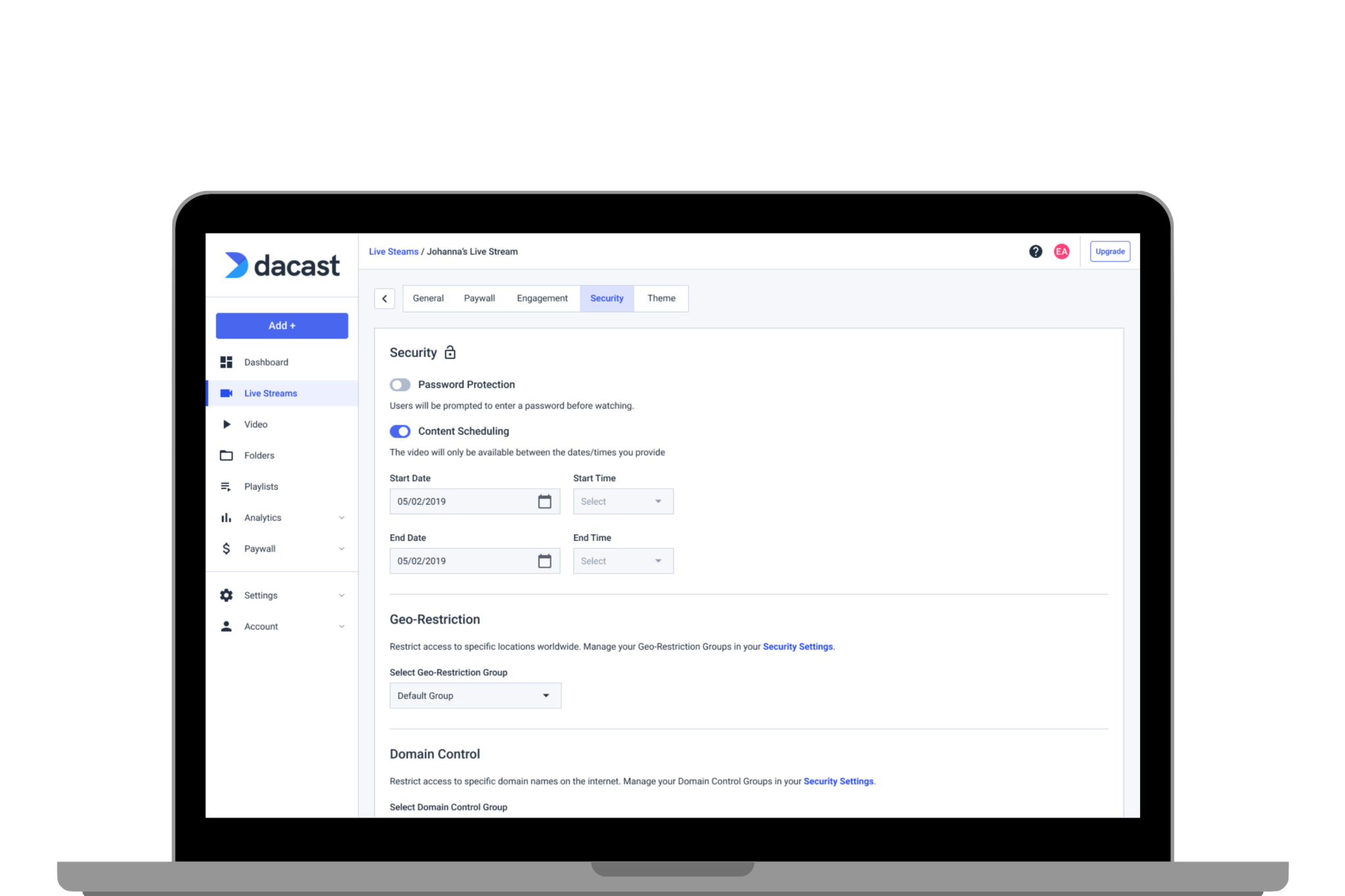 Video Security Private Sharing