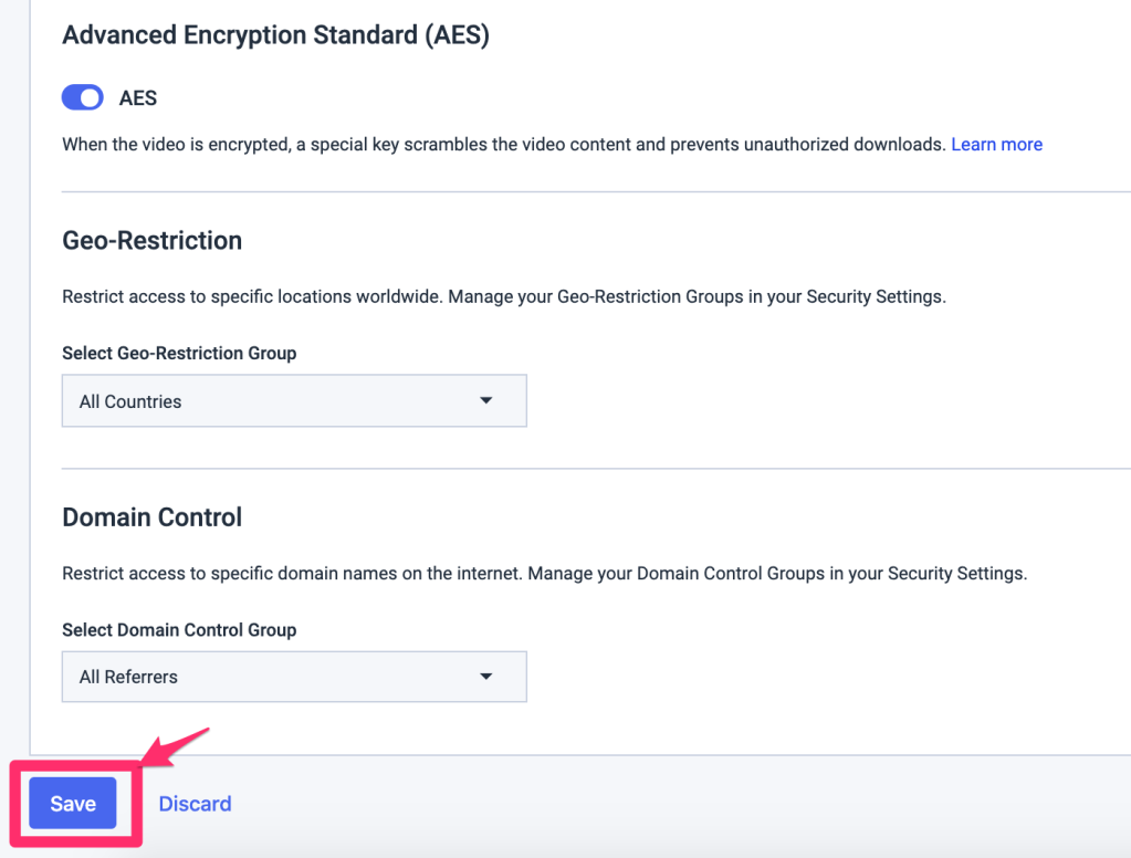 Save AES option last step