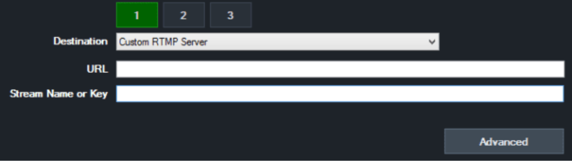 Server RTMP personalizzato vmix