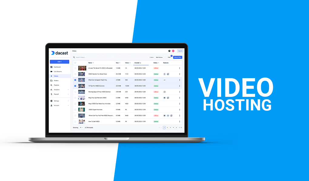 Hosting video Dacast - Tutorial della Knowledge Base