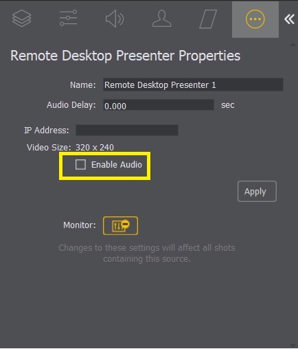 Microphone Audio on Wirecast - Enable Audio