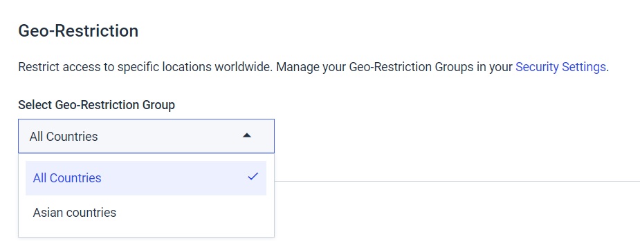 Dacast geo restriction - restrição geográfica de todos os países