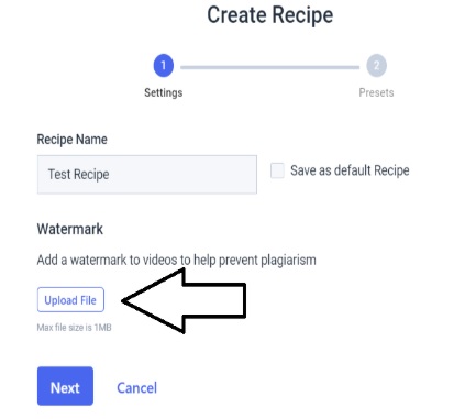 Walkthrough Logo and Watermarking - Dacast Recipe Creation