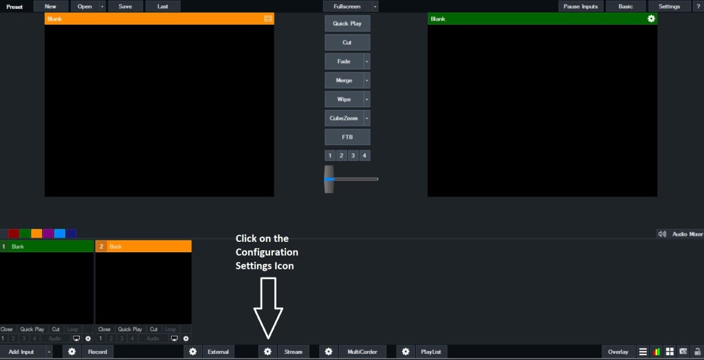 Guia de configuração do codificador Dacast - Configuração das definições vMix