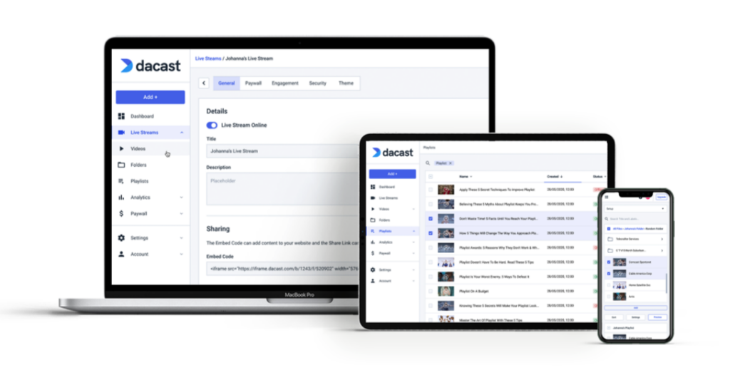 Dacast Live Streaming Online Video Platform