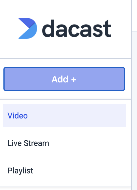 Codificação Dacast VOD Multi-Bitrate - adicionar vídeo