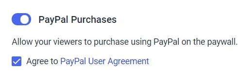 Accettare l'Accordo per gli utenti di PayPal.