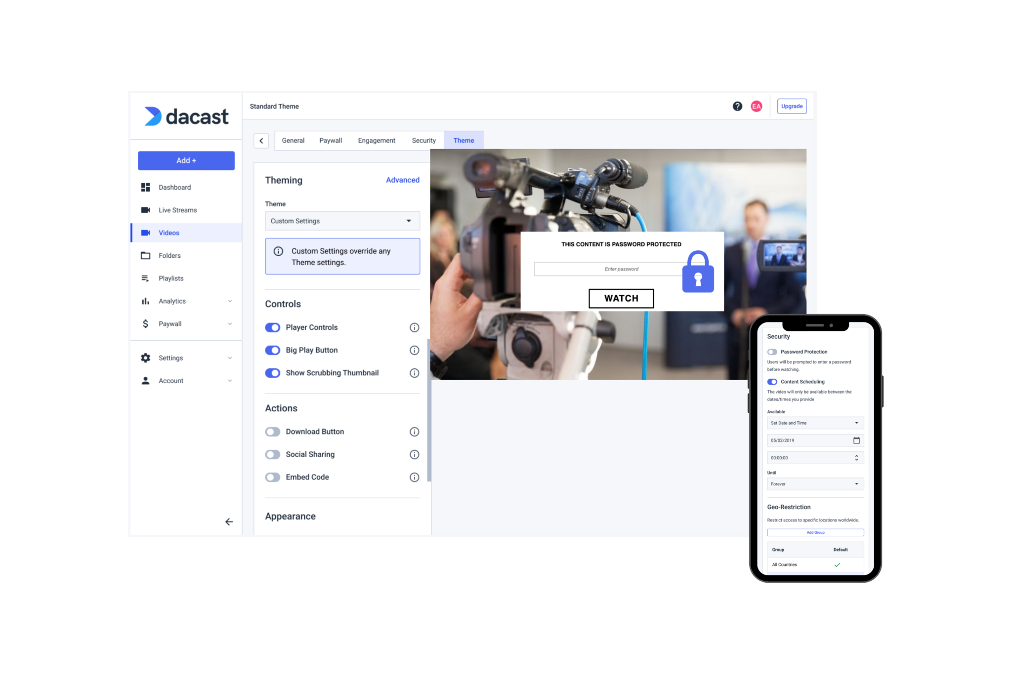 video privacy and security for tv and radio stations online