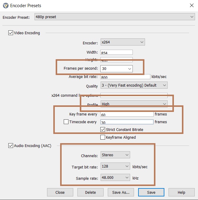 Dacast - Comment diffuser en direct avec Wirecast - Encoder Presets