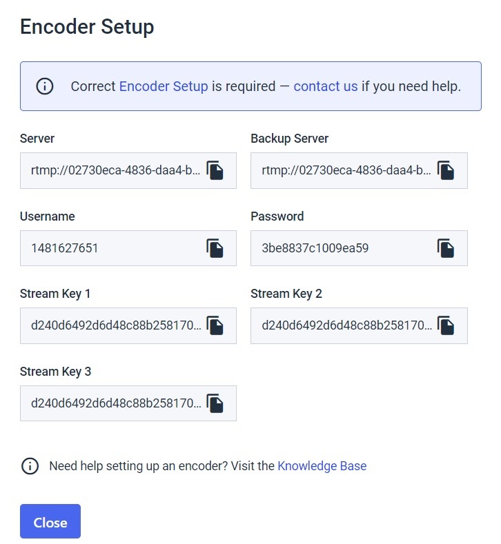 Configuración de la tasa de bits de Wirecast - Configuración del flujo del codificador