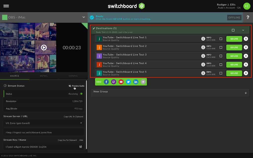 Software HLS Switchboard Live