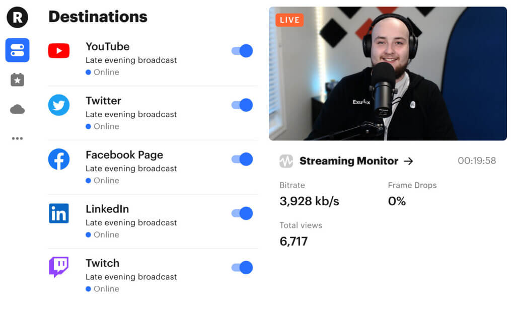 Logiciel de radiodiffusion Restream