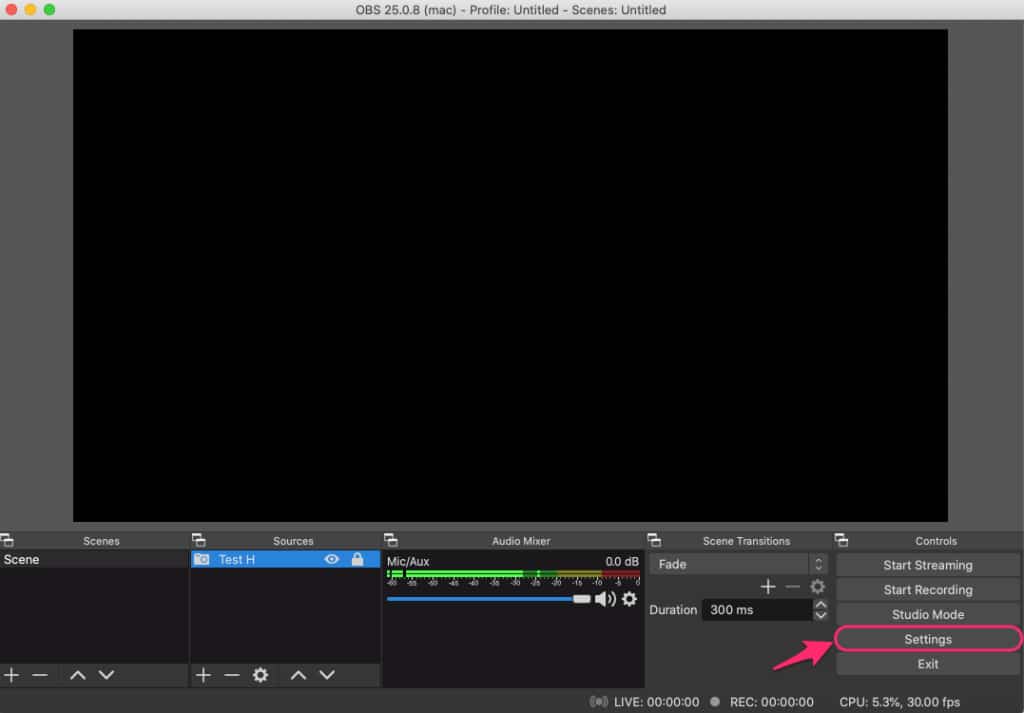 OBS Studio 25.0.8 (mac)