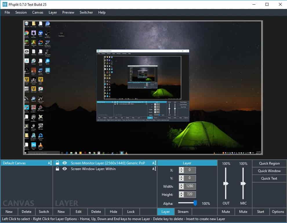 software di streaming ffsplit