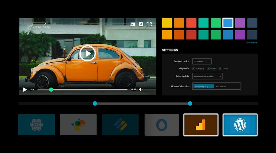 piattaforma di streaming video flowplayer