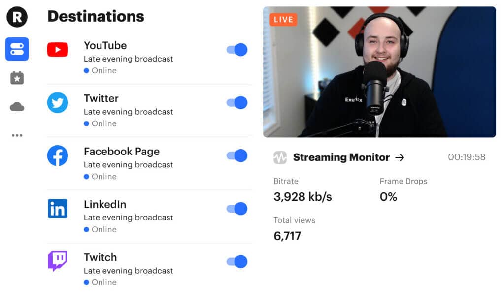 Software de radiodifusión Restream