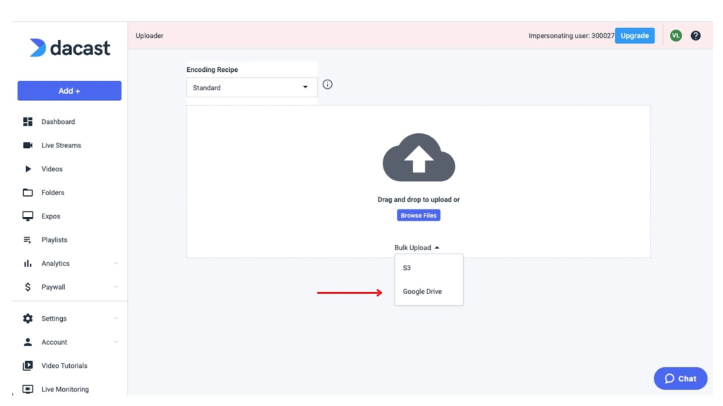 Upload Your Files From Google Drive Dacast