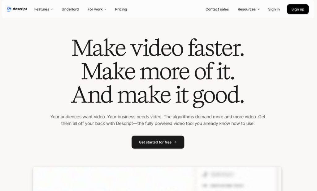 Descript AI-powered Tool
