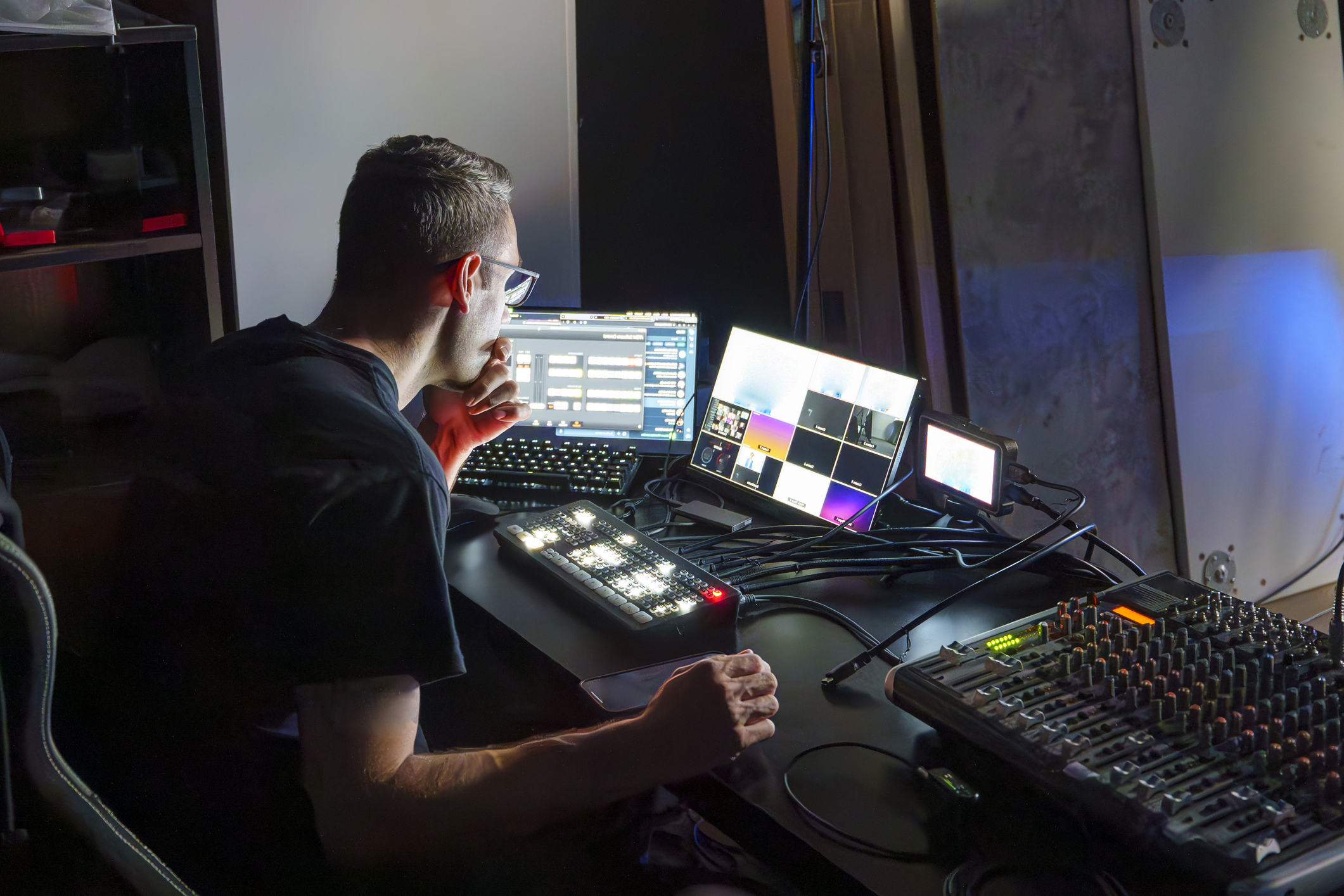 broadcast engineer at live event